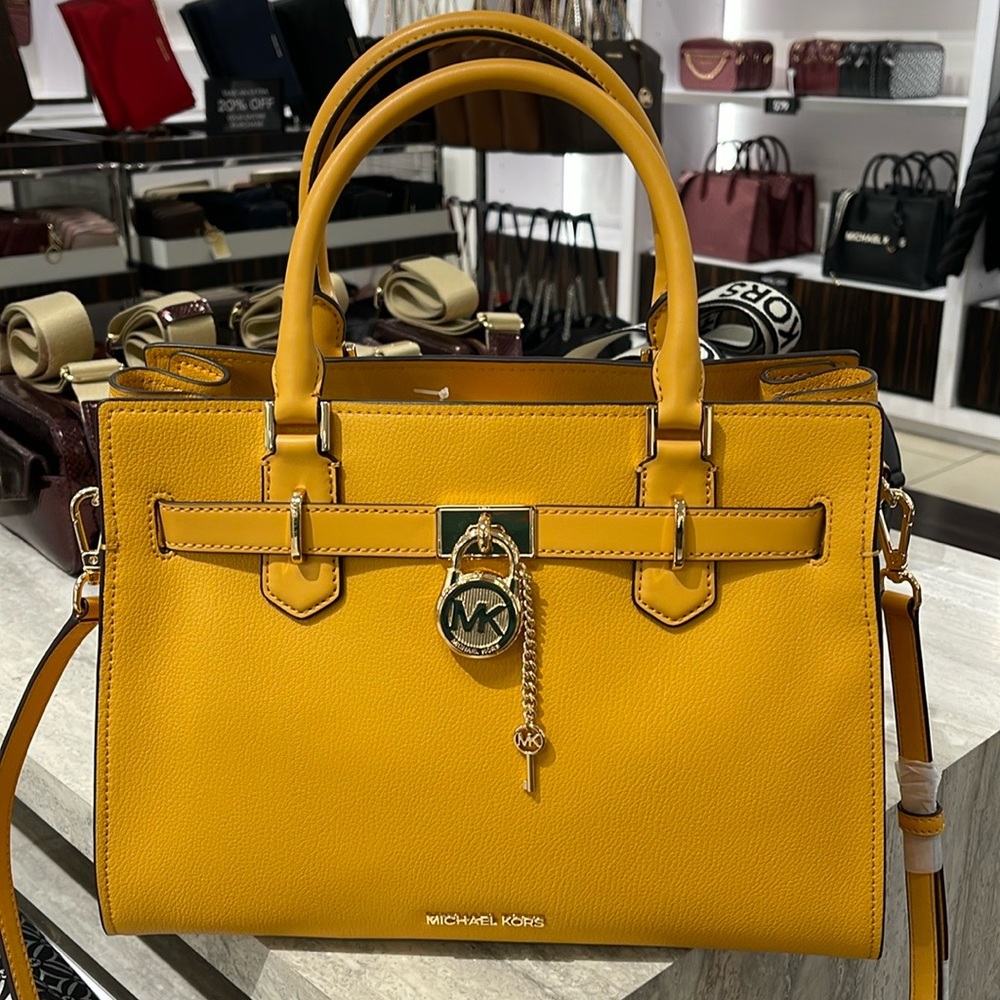 MICHAEL KORS HAMILTON MEDIUM SATCHEL
COLOR: GOLDEN ROD
NWT - Picture 9 of 16